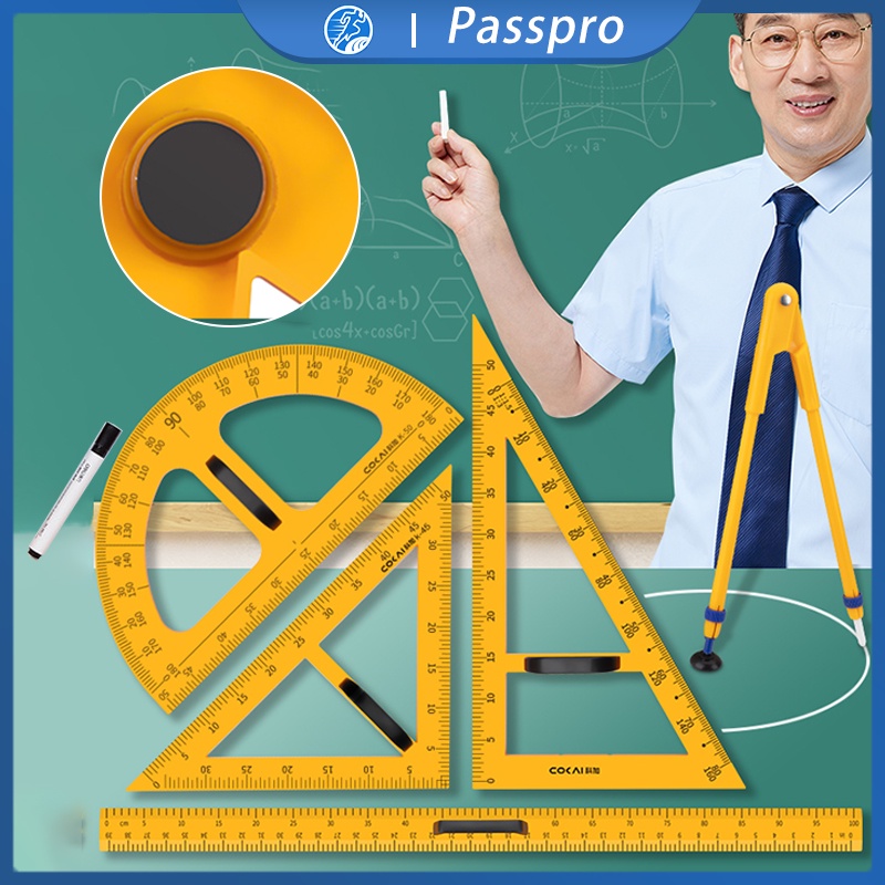 

1 meter penggaris kayu set jangka papan tulis segitiga/Busur untuk Papan Tulis