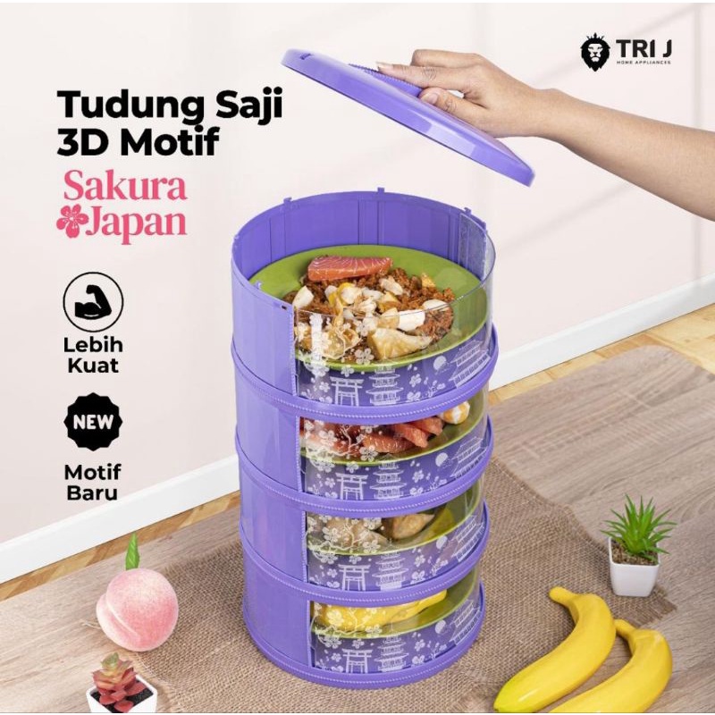 Rak Penyimpanan Makanan 4 Susun Tudung Saji Tingkat