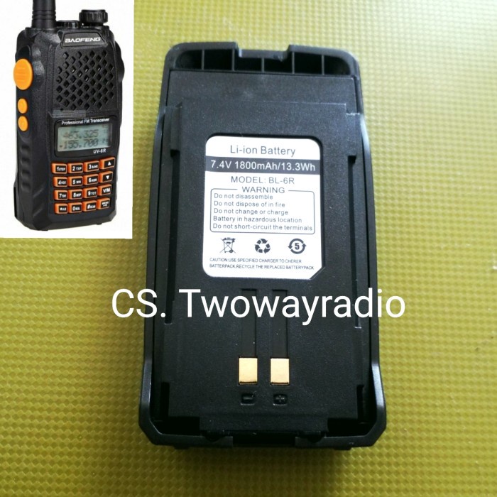 Promo Baterai Ht Uv6 R Battery Bl-6 Bf-Uv6R Setipe Pofung Uv-6R Hv6R