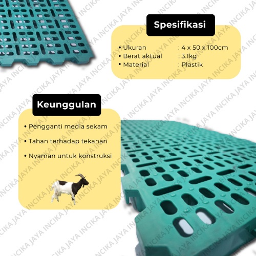 Plastik Slat Kambing Hijau Dan Hitam - Alas Kandang Untuk Kambing