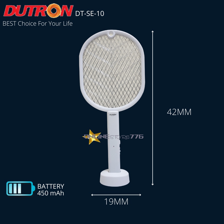 Raket Nyamuk Standing Dutron Berdiri Cas Usb Uv Perangkap Nyamuk