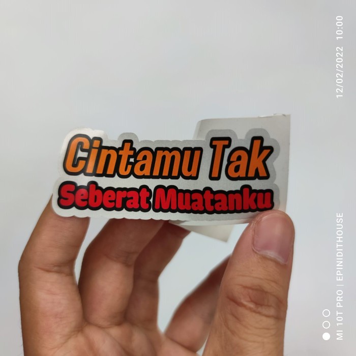 

Terlaris - Stiker Cinta Tak Seberat Humor Lucu Viral Plesetan Meme Motor HP Helm