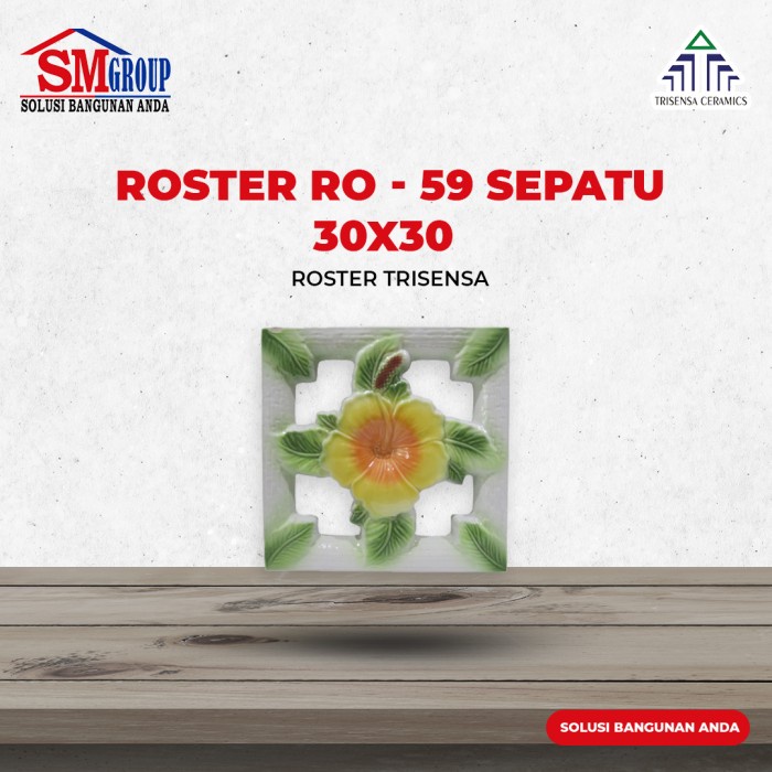 {{{{}}] Roster TRISENSA 30X30 RO-59 Bunga Sepatu Loster Keramik 30x30