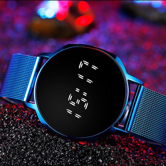 Sunny Fashion Jam Tangan Pria Rantai Magnet Digital Jam Cowok Led Fashion Jam Pria Kualitas