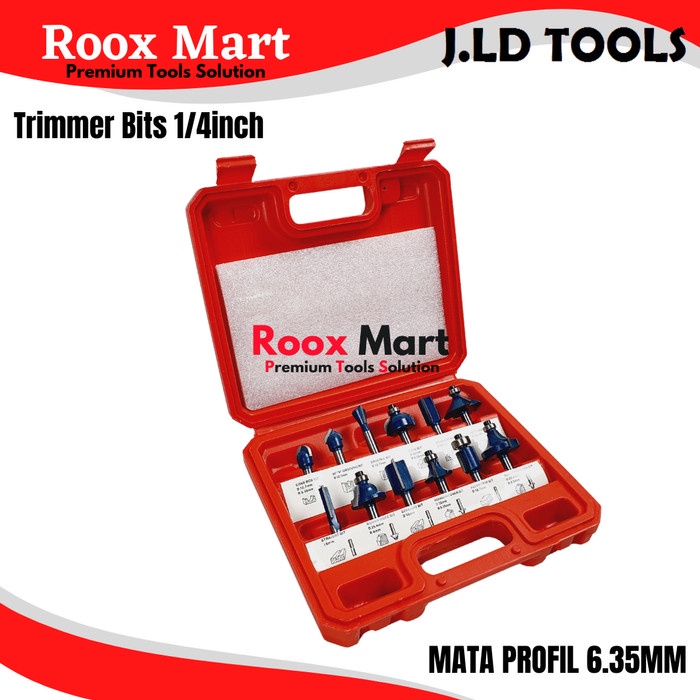 Mata Profil Kayu 6.35mm Trimmer Bits 1/4inch Router Bit Set -Lulas G