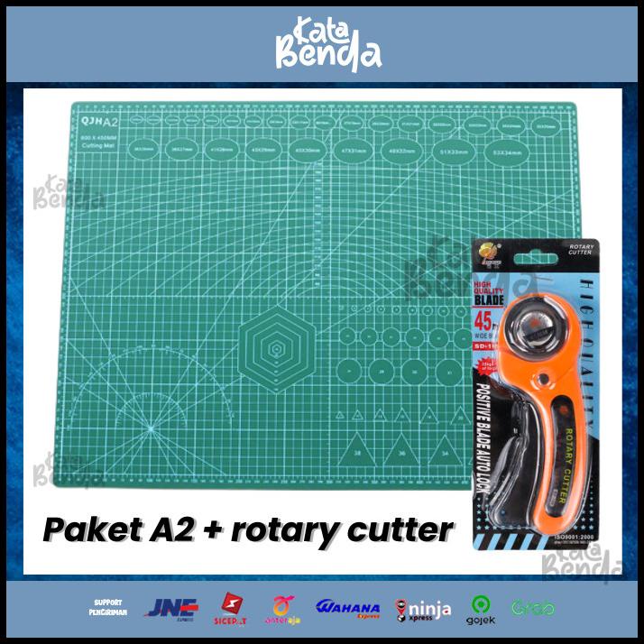 

DISKON PAKET CUTTING MAT A2 (2 SISI) + ROTARY CUTTER 45MM !!!!!!!