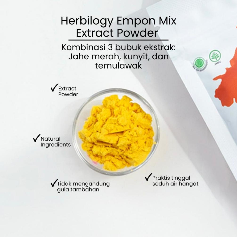 

Special Herbilogy Empon Mix (Ekstrak powder Kunyit, Temulawak, Jahe Merah) 100g !