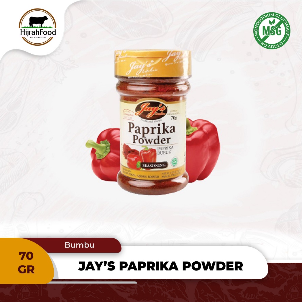 

Jay's Kitchen Paprika Powder Seasoning / Bumbu Paprika Bubuk (70 gr)