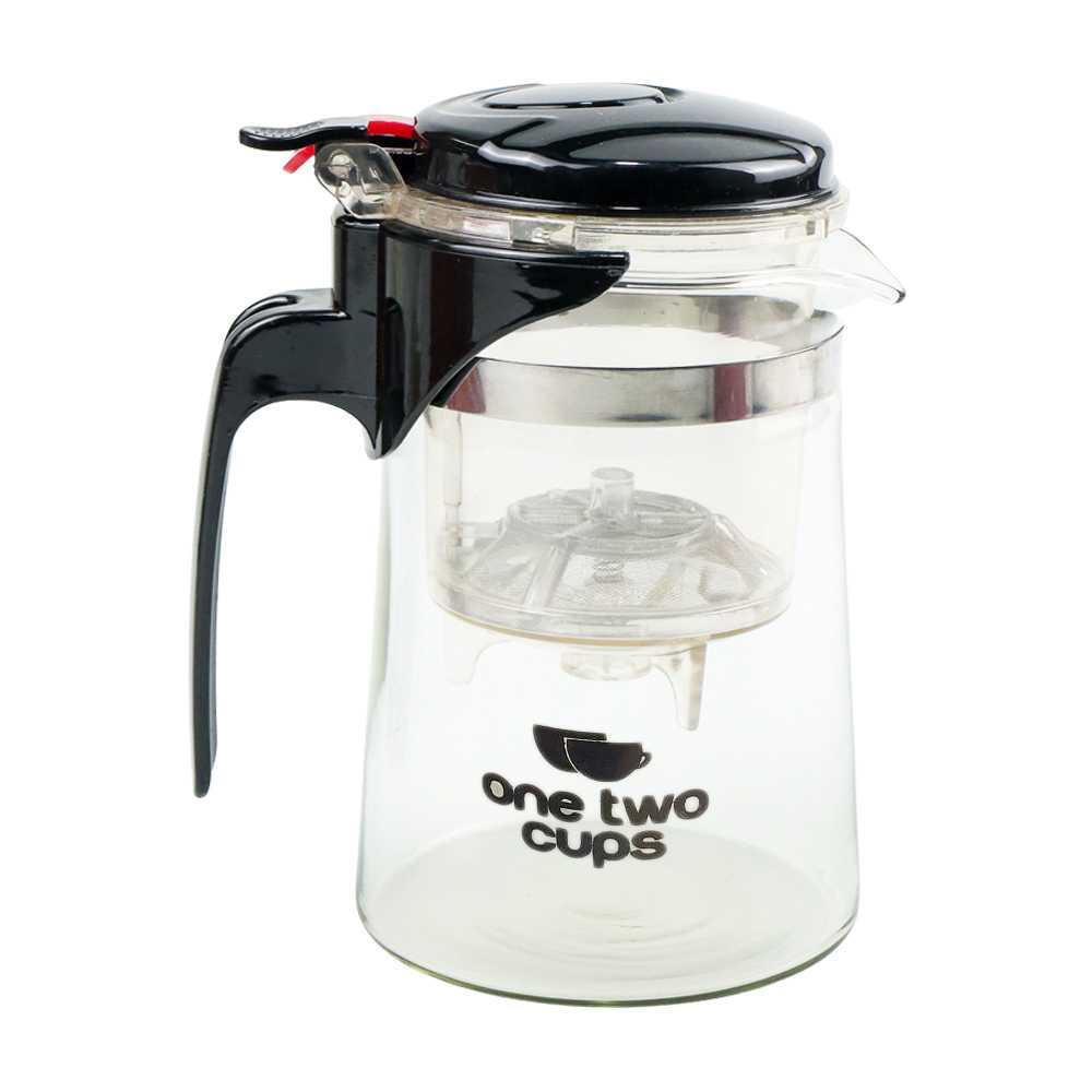 Original One Two Cups Teko Teh Kopi Kaca Tahan Panas dengan Saringan Pitcher - K1
