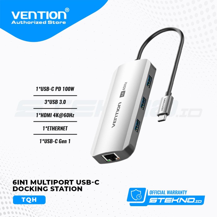 VENTION MULTIPORT USB HUB TYPE C TO HDMI VGA RJ45 USB 3.0 PD