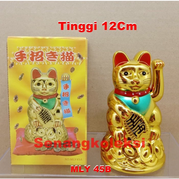 Kucing Hoki Koin Emas Patung Boneka Kucing Hoki Yuan Bao