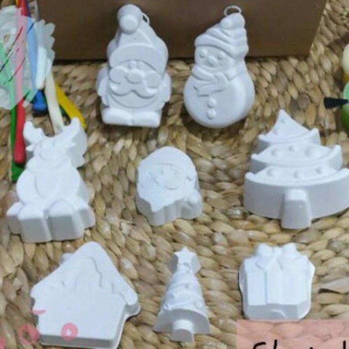 Patung Gypsum Lukis Seri Natal / Patung Gypsum / Patung Mainan Edukasi