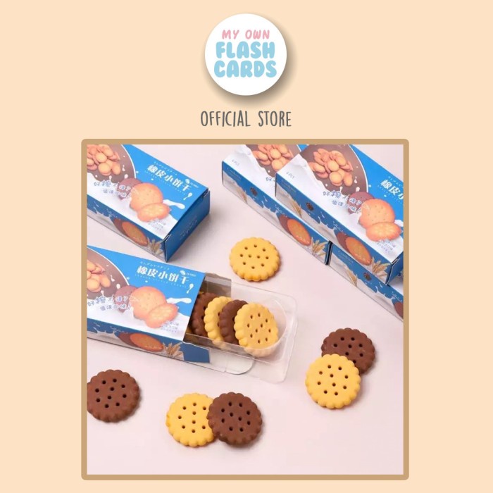 

TERLARIS Kawaii Biscuit Eraser - Penghapus Bentuk Biskuit Crackers Lucu Imut