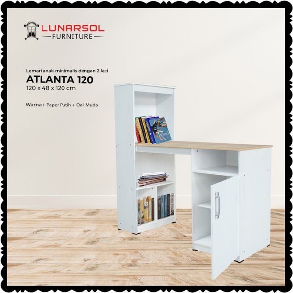Meja Kerja Rak Buku Serbaguna - Meja Belajar Minimalis