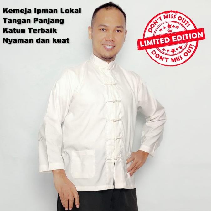 Baju Koko Ipman Kungfu Fashion Pria Atasan Cheongsam Kemeja Koko Putih