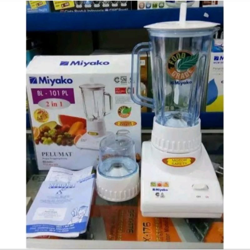 Blender MIYAKO 101 PL / blender plastik 2 gelas / blender miyako 2 tabung plastik / blender plastik 