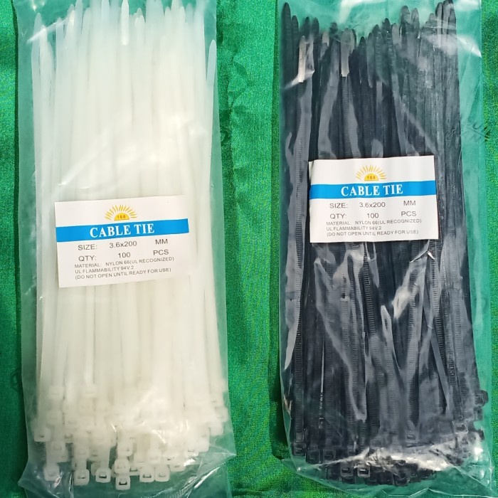 

~~~~~] KABEL tie TIES tish 3.6 x200 mm 20cm HITAM 100 pc