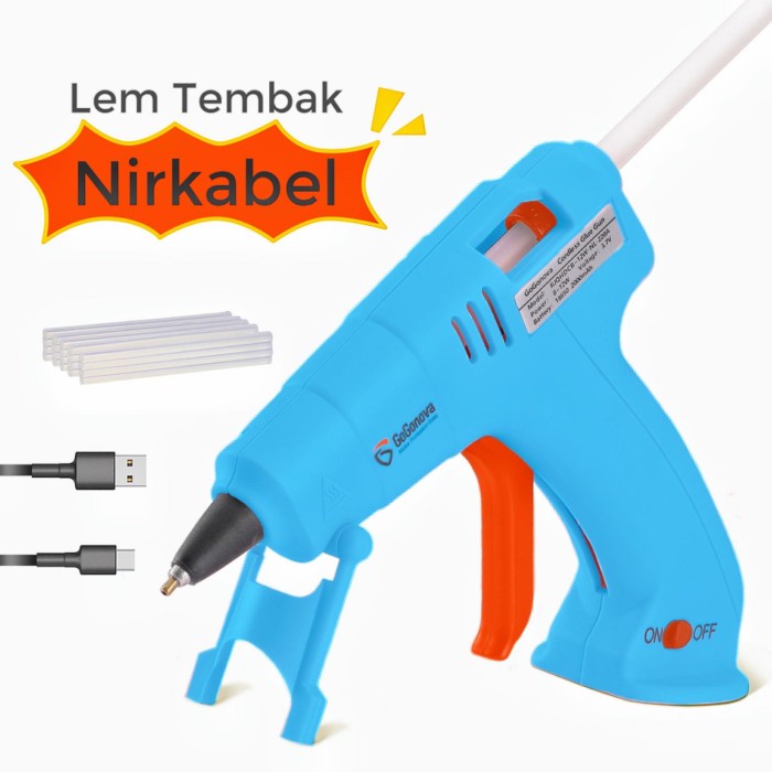 Ready Hyderson Lem Tembak Tanpa Kabel Hot Melt Glue Gun Pink Gratis 20 Lem