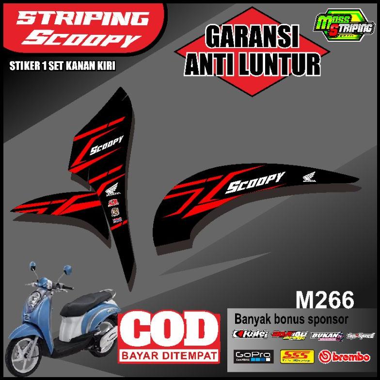 Kualitas Premium Stiker Motor Scoopy Karbu 2010 2011 2012 2013 Striping Sticker Variasi Lis Skotlet 