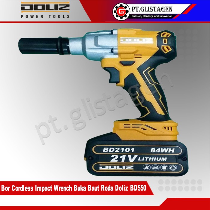 Mesin Bor Cordless Drill/Impact Wrench/Alat Buka Baut Ban Doliz Bd 550