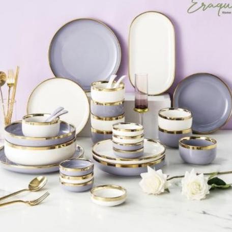 EL LILAC GOLD DINING SET 9 PCS / SET PIRING MANGKOK ALAT MAKAN KERAMIK FIRASANI5