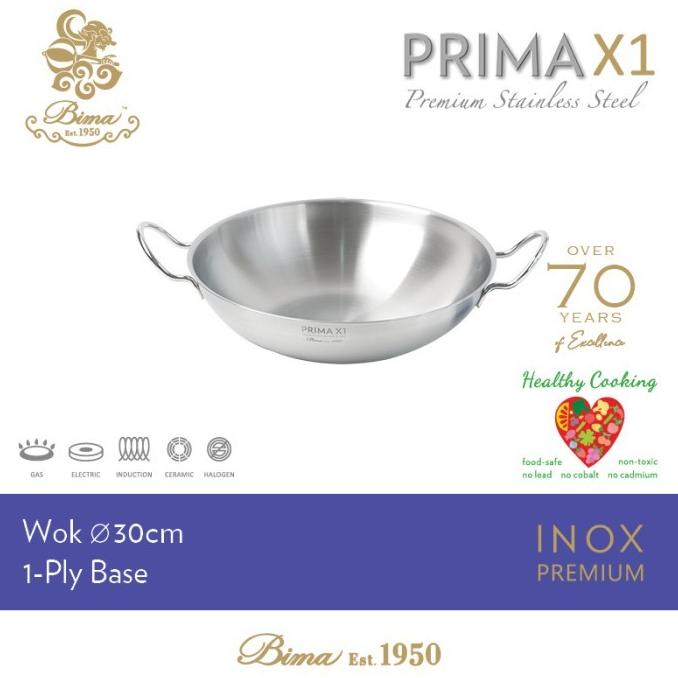 WAJAN STAINLESS STEEL BIMA PRIMA X1 WOK 26 CM ASIAN WOK 30 CM INDUKSI TIRASISI5