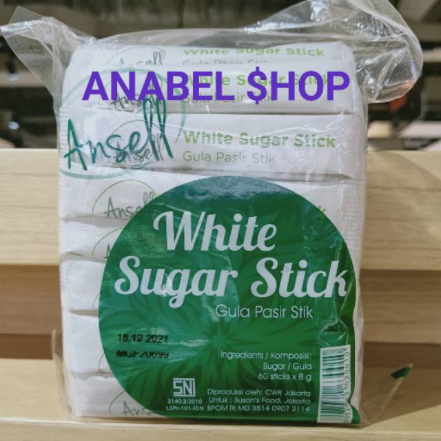 

Ansell White Sugar Sti Sachets Gula Putih Pasir Stik Sachet
