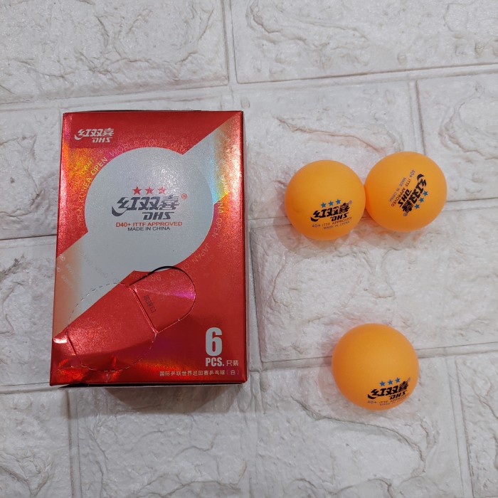 BOLA PINGPONG / BOLA TENIS MEJA DHS 40+ WARNA KUNING ISI 6 BEKUALITAS ORIGINAL