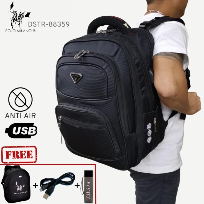 Tas Pria Tas Ransel Pria Laptop Polo Milano 88356 Fitur USB