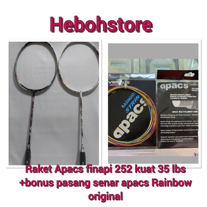 Raket Badminton Apacs Finapi 252 +Pasang Senar Apacs Rainbow Original Terpopuler