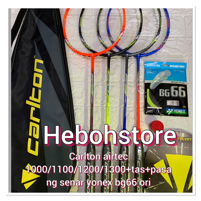 Raket Badminton Carlton Airtec 1000/1100/1200/1300+Tas Senar Yonex 66 Terpopuler