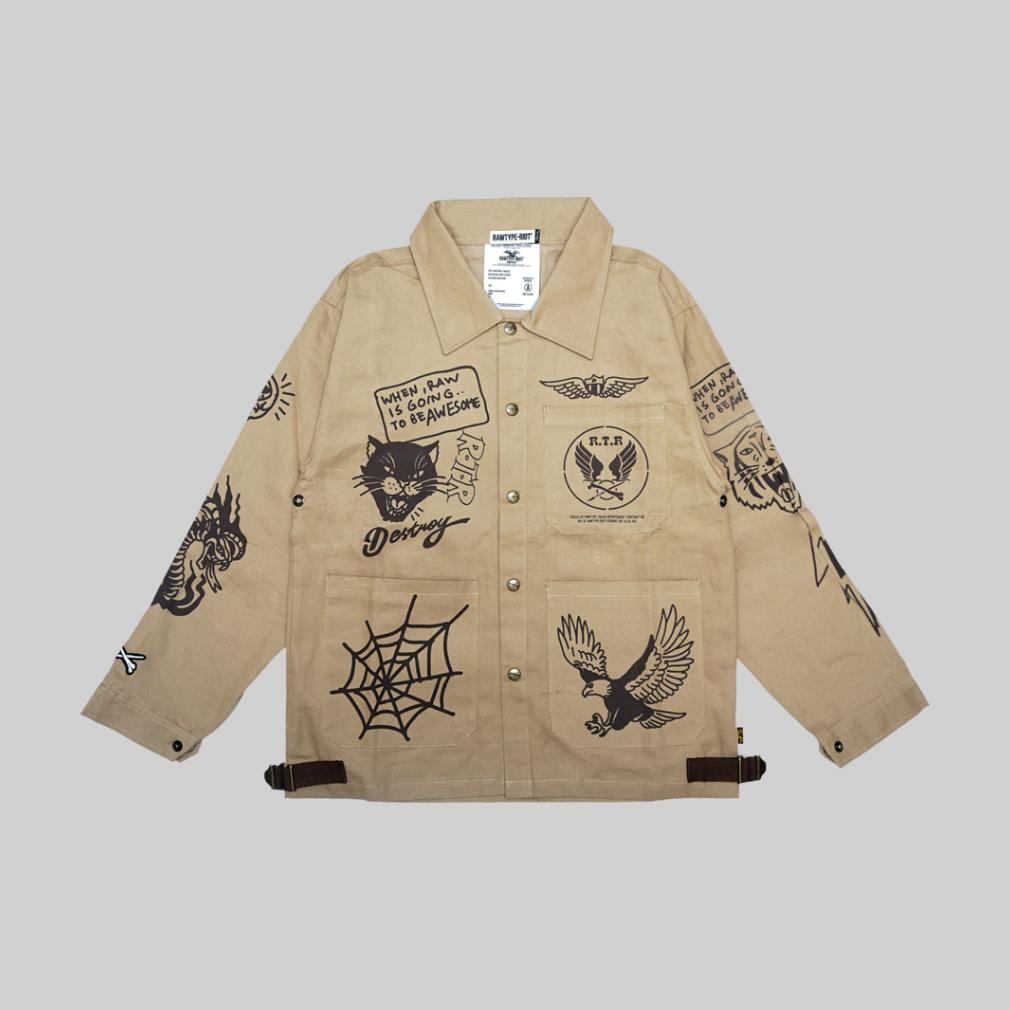 Jaket Pria Kece Abizz RAWTYPE RIOT Authentic Shirt Jacket Cream