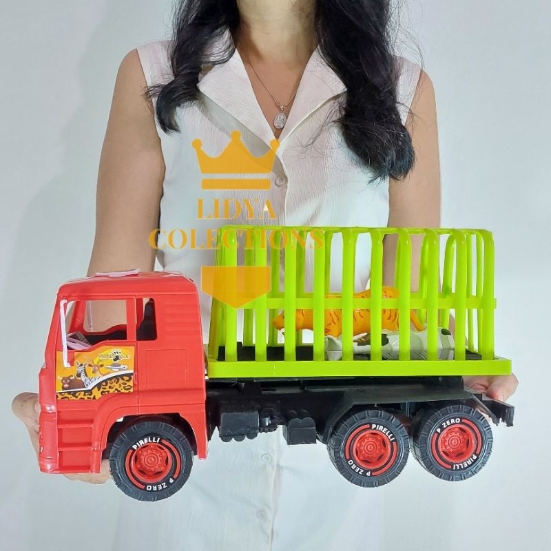 Mainan Truk Safari Muatan Hewan Truk Besar Box Binatang