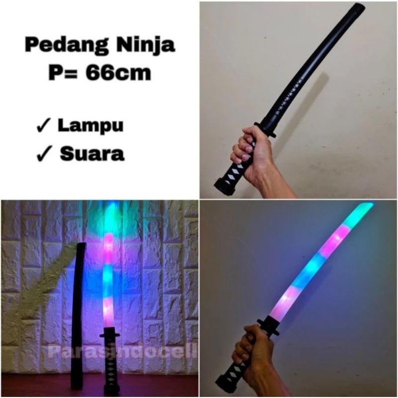 Mainan Pedang Ninja Set Samurai Lampu Pedang Pedangan Anak Laki