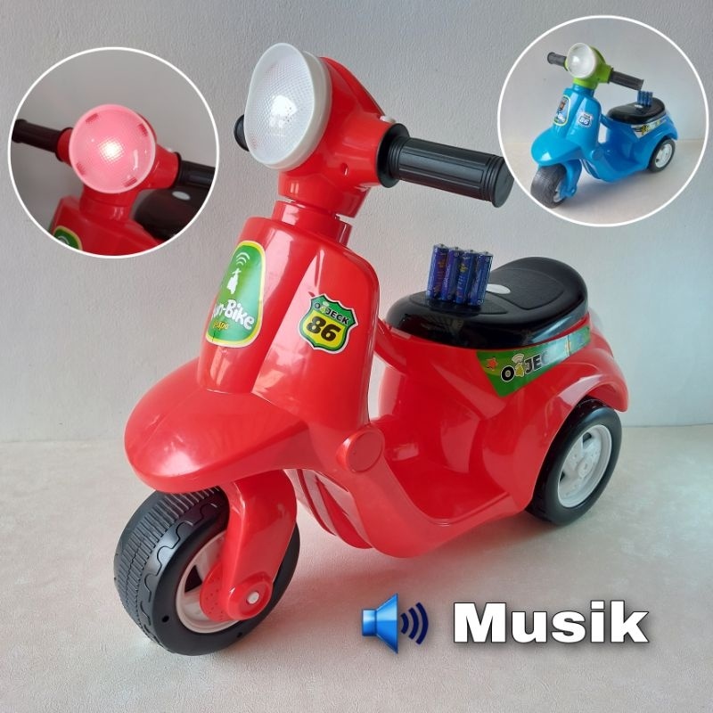Mainan Motor Vespa Dorong Motor Vespa Mini Musik