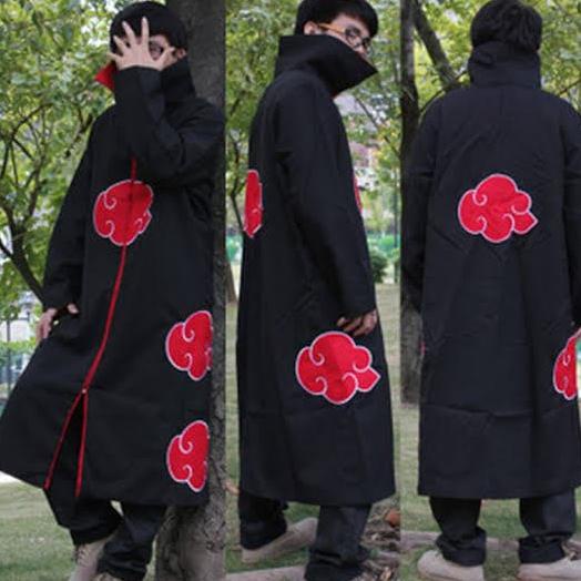 Kostum Cosplay Jubah Akatsuki Naruto Itachi [CT Akatsuki Polyester]