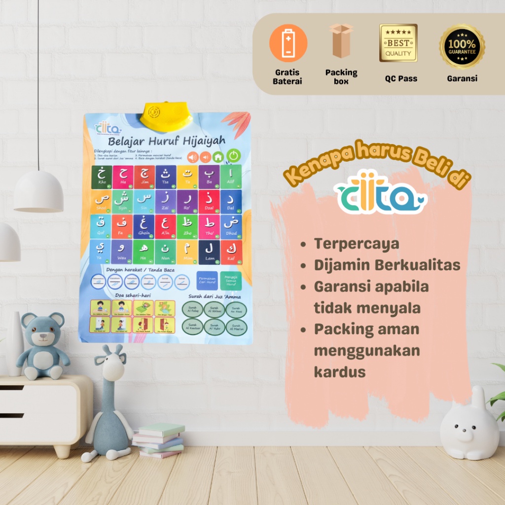 

Poster Bersuara Huruf Hijaiyah Free Baterai