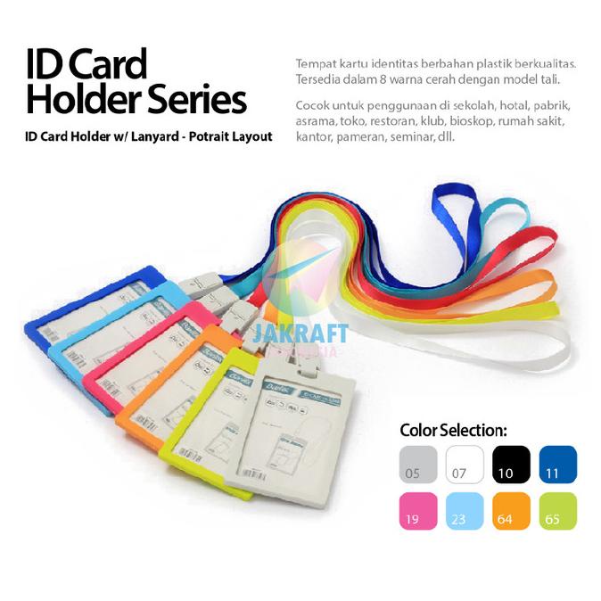 

Id Card Holder + Tali Bantex 8865 Potrait Name Tag Lanyard 54 X 90 Mm Kode 755