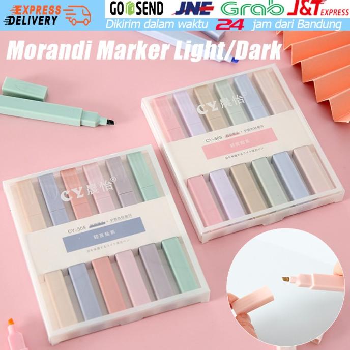 

TERLARIS Highlighter Morandi Set 6pcs Pastel Color Highlighter Pastel Marker