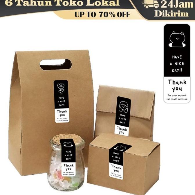 

TERLARIS sticker label segel thank you Home Made black isi 65 pcs