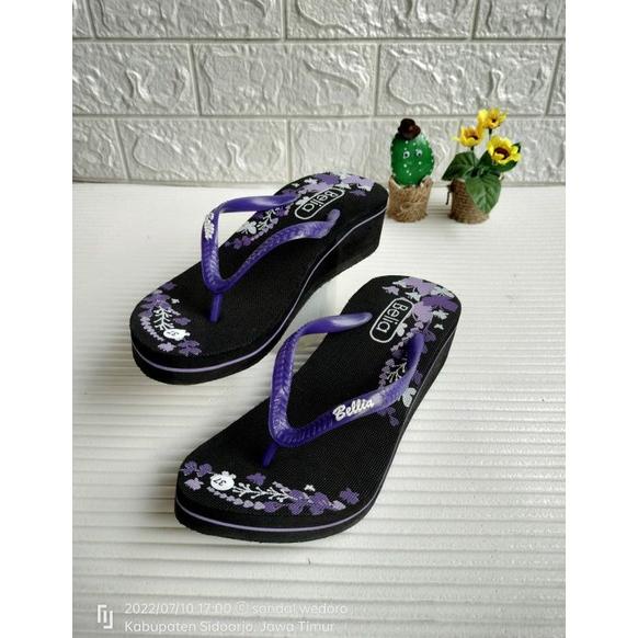Trendy Sandal Wanita Wedges 4,5 cm | sandal jepit tinggi | sandal spon | sandal BELIA Jepit Jelly