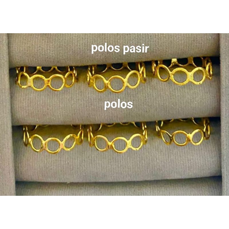 Cincin Model Donat Pasiran Dan Polosan Bahan Crum Asli Menyerupai Emas Asli Sudah Awet Tahan Lama