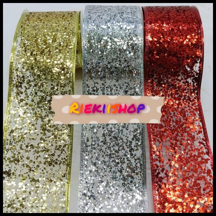 

TERMURAH PITA NATAL PITA GLITTER DENGAN KAWAT DIBAGIAN PINGGIR PREMIUM 2,7MTR !!!!!
