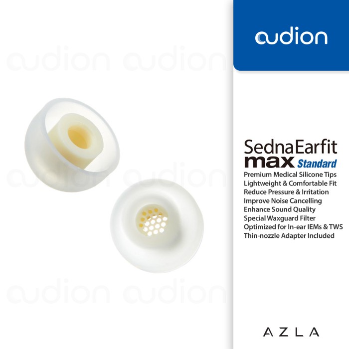 Ready AZLA SednaEarfit MAX Standard Medical Silicone Eartips for IEM & TWS