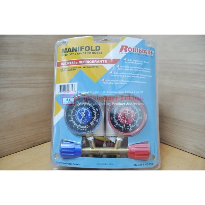 {GrandShop} Manifold Gauge ROBINAIR 40153 R22 R134a Robinair Berkualitas