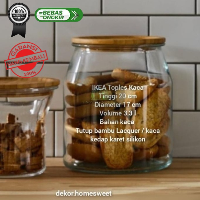 

Kerupuk - Toples Stoples Kaca Besar Kerupuk Kedap Udara 3.3L Berpenutup