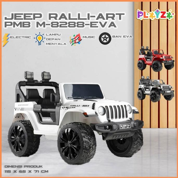 Mobil Aki Anak Jeep Rubikon Rally Art Pmb M-8288-Eva Ban Karet Besar Radiaanastasya