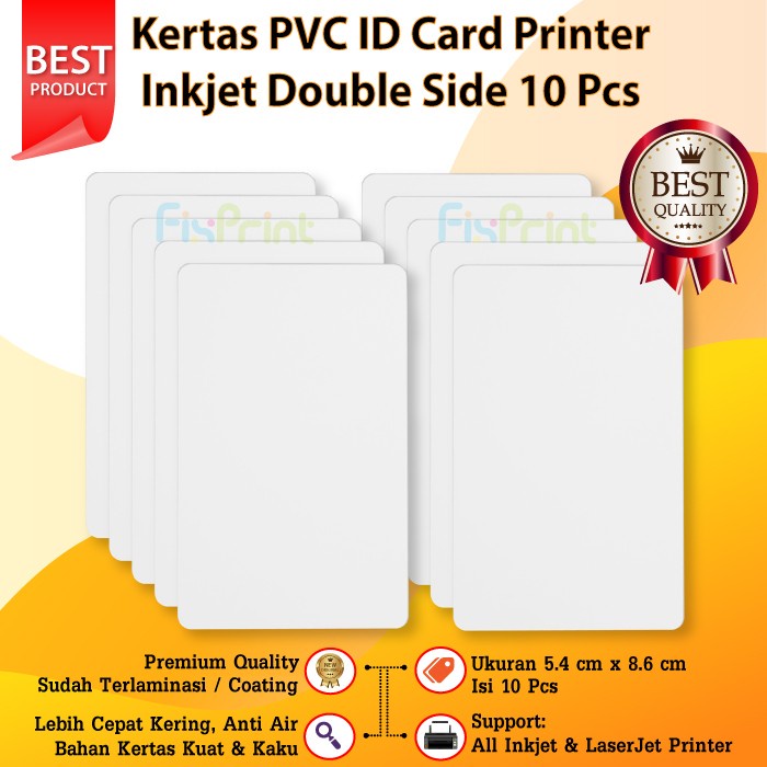 

Kertas Pvc Bahan Id Card Printer Inkjet 5.4 X 8.6 Cm Double Side Best Seller