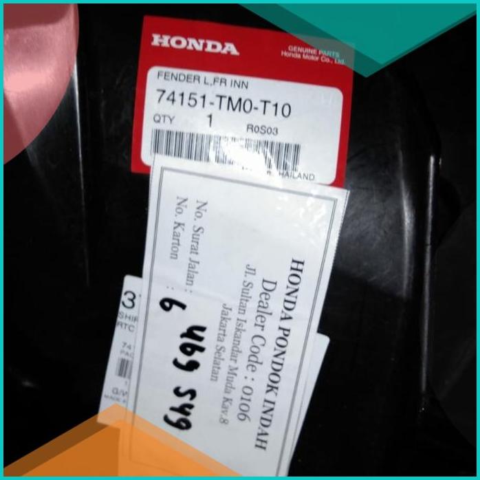 inner liner fender depan honda city 2009 2010 2011 2012 2013 2014 ori