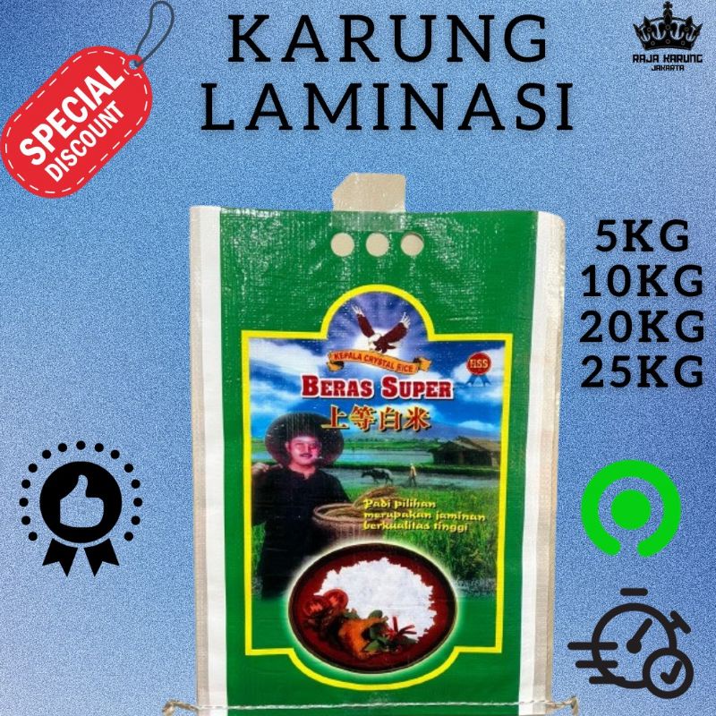 Karung Laminasi Pak Tani Beras Super Karung Beras Cetak Gambar TOP TERMURAH JAKARTA INstant Sameday 